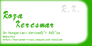 roza kercsmar business card